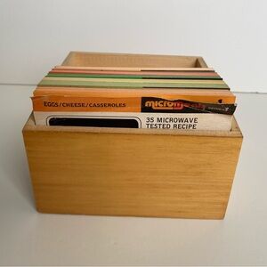 Vintage 1981 micromeals series 1 microwave meal recipe cards with wood box